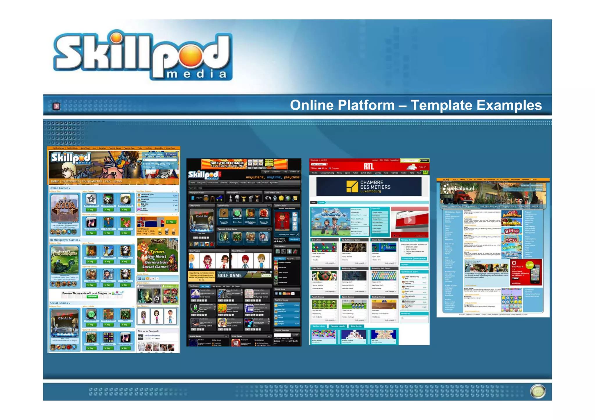Online Platform – Template Examples
 