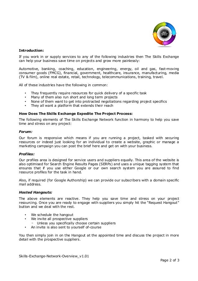Skills Exchange Network Overview