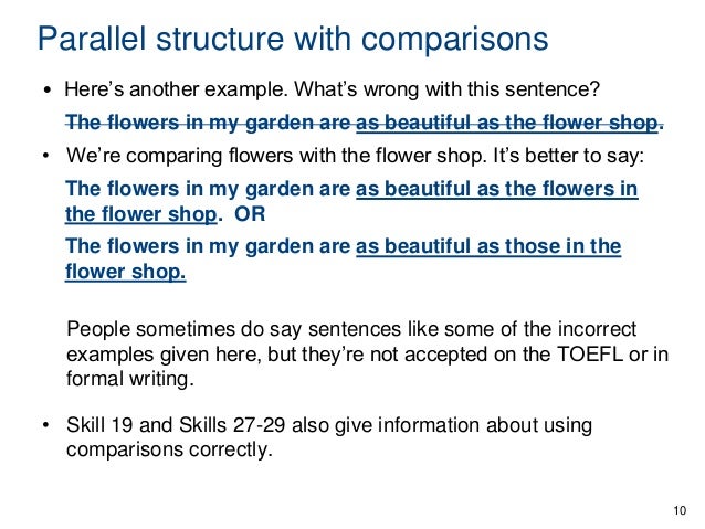 parallel sentence structure parallel sentence structure
