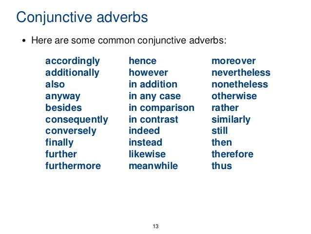 defining conjunctive adverbs of purpose daily grammar lesson
