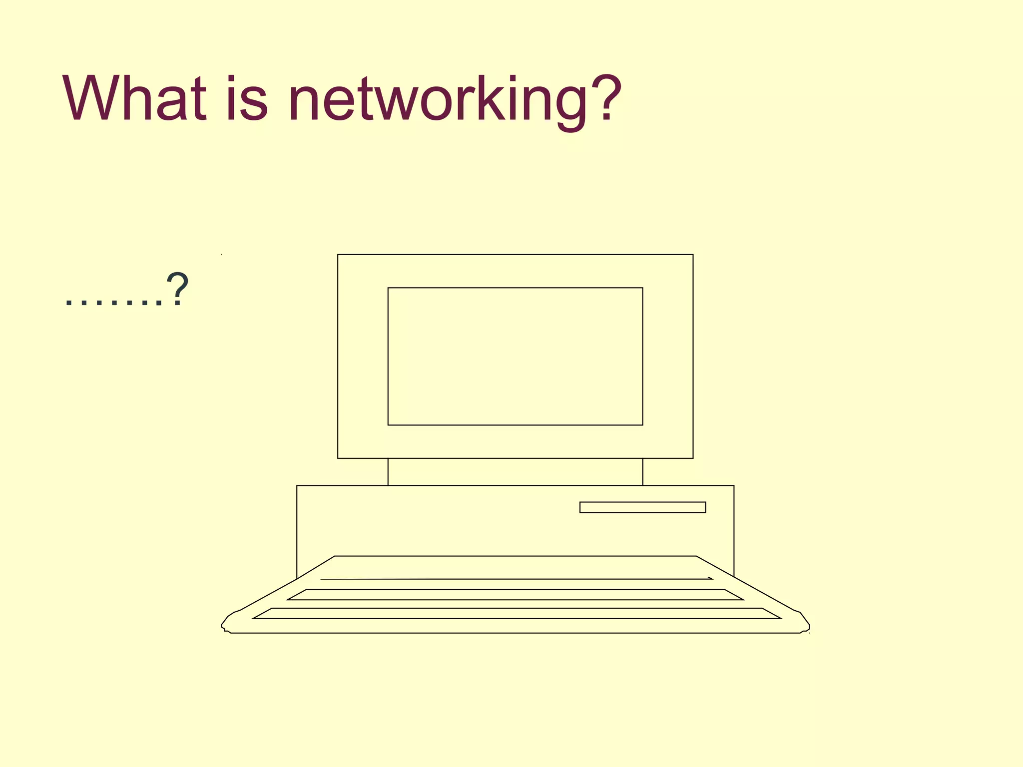 What is networking?
…….?
 