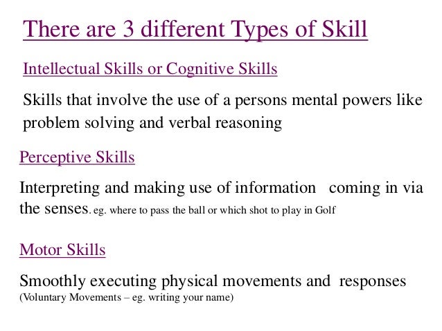 Skills and abilities and skill classification 2014