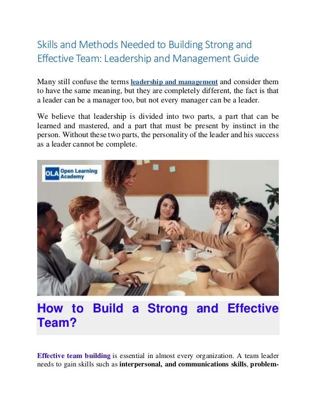 Skills You Need for Effective Team Building | PDF