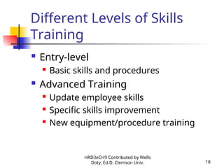 Basic Advanced Training Levels skills and technical training factors, training programs | PPT