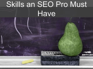 Skills an SEO Pro Must
Have
 