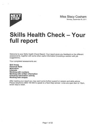 Skills audit report 2011