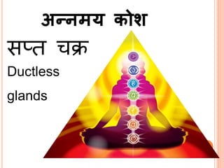 अन्नमय कोश
सप्त क्र
Ductless
glands
 