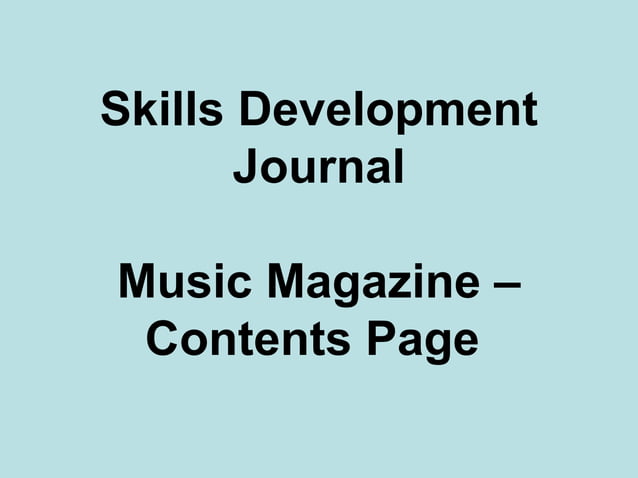 Skills Development Journal Contents Page PPT skills-development-journal-contents-page-ppt