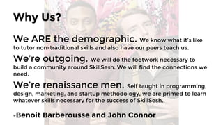 Current Stage
Over 1000 teachers sign ups in less than 3 months.
Over 700 in Portland, our launch market.
We are currently Beta-testing with a small batch of
teachers, as we finish a few features.
We will launch by August 1st.
 