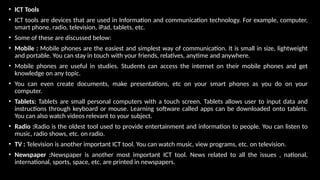 Comprehensive Overview of ICT Skills and Computer Systems for Class IX ...