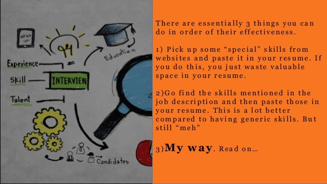 what should i put for skills on a resumes