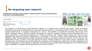 C E N T R E F O R F U T U R E - R E A D Y G R A D U A T E S
De-Jargoning your research
The feasibility of performing an ortho-lithiation reaction in a T-reactor and a spinning disc reactor (SDR) at ambient
temperature has been demonstrated and compared experimentally to a conventional batch stirred tank reactor (STR)
process performed at a cryogenic temperature of −70 °C. The benefits of significantly improved mixing and much
shorter residence times in the flow reactors eliminated the need for cryogenic cooling in batch processing which is a
costly requirement. A theoretical evaluation of a scaled up process with a design product output of 3 tons per year
highlights that significant process intensification is achievable in the flow reactors which demonstrate higher energy
efficiency, better volume efficiency, smaller processing inventory, and smaller equipment footprint. For this reaction, the
performance of the T-reactor is the best among the three reactors leading to much lower reactor investment and
operating cost. The SDR was also demonstrated to be effective, even though this reaction did not take advantage of its
inherent capabilities in solid handling or rapid heat removal through evaporation/gas disengagement, all of which present
major challenges in enclosed channel geometries such as the T-reactor.
 