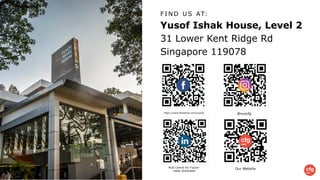 F I N D U S AT:
Yusof Ishak House, Level 2
31 Lower Kent Ridge Rd
Singapore 119078
https://www.facebook.com/nuscfg @nuscfg
NUS Centre for Future-
ready Graduates
Our Website
 