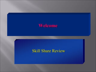 WelcomeWelcome
Skill Share ReviewSkill Share Review
 