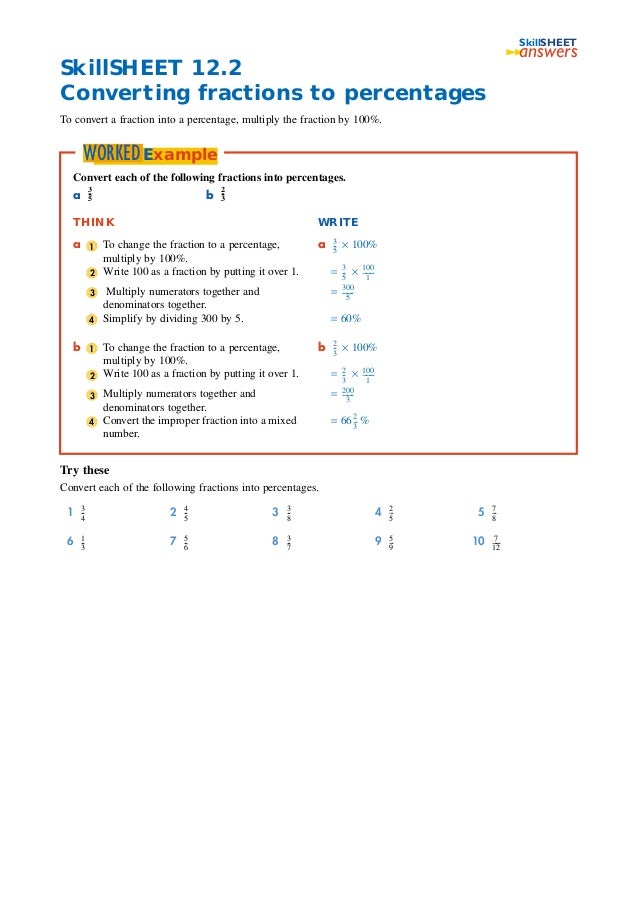 maths a skill sheets 34 100 in simplest form