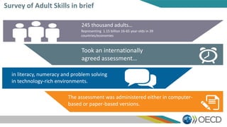 Survey of Adult Skills in brief
in literacy, numeracy and problem solving
in technology-rich environments.
245 thousand ad...