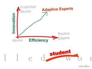 education e-skilled worker Efficiency Innovation Adaptive Experts Routine Experts Novice Frustrated Novice student 