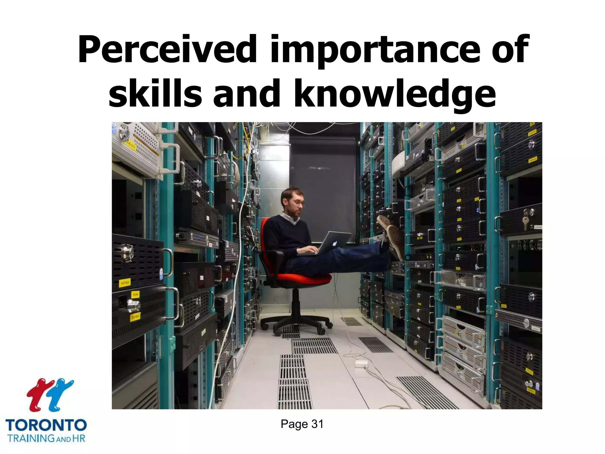 Page 31
Perceived importance of
skills and knowledge
 