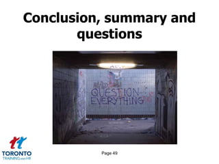 Page 49
Conclusion, summary and
questions
 