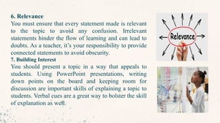 Relevance Examples School observation: skills of explaining | PPTX