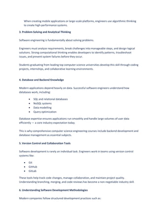 Essential Skills for Success in Software Engineering Careers | PDF