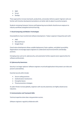 Essential Skills for Success in Software Engineering Careers | PDF
