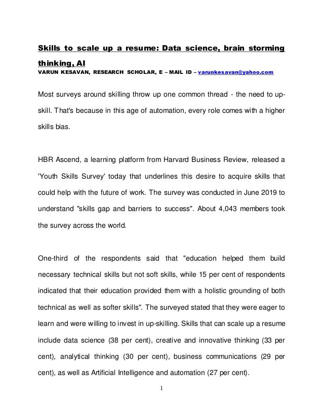 skills to scale up a resume data science brain storming analytical skills resumes