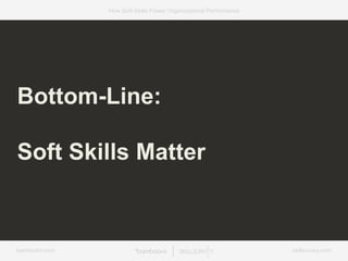 bamboohr.com skillsurvey.com
How Soft-Skills Power Organizational Performance
Bottom-Line:
Soft Skills Matter
 
