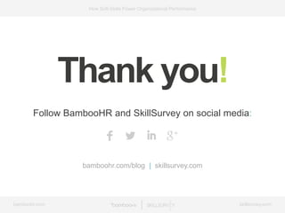 bamboohr.com skillsurvey.com
How Soft-Skills Power Organizational Performance
Follow BambooHR and SkillSurvey on social media:
bamboohr.com/blog | skillsurvey.com
Thank you!
 
