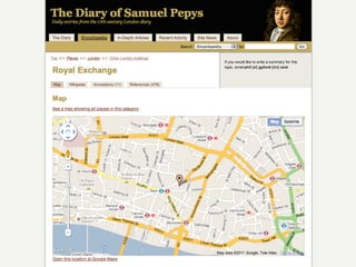 The Diary of Samuel Pepys, by Phil Gyford, at Skillswap Brighton