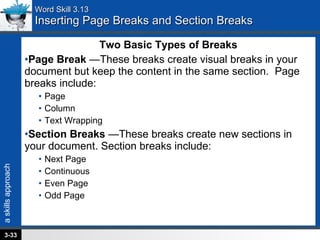 Word Break Examples Word Chapter 3 | PPT