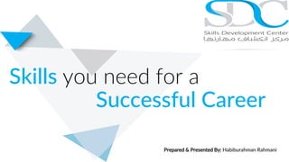 Skills you need for a
Successful Career
Prepared & Presented By: Habiburahman Rahmani
 
