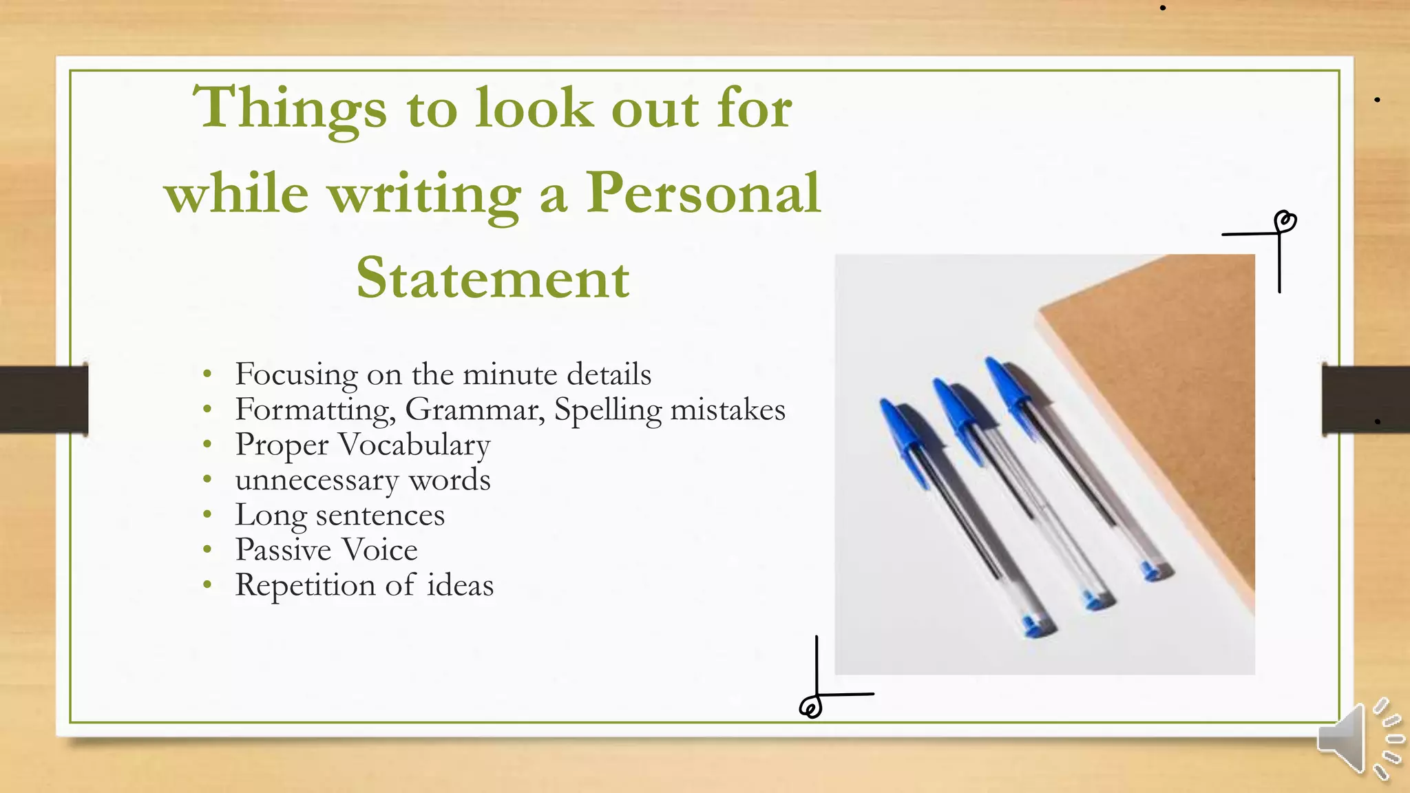 Skills you need to write a strong personal statement | PPT