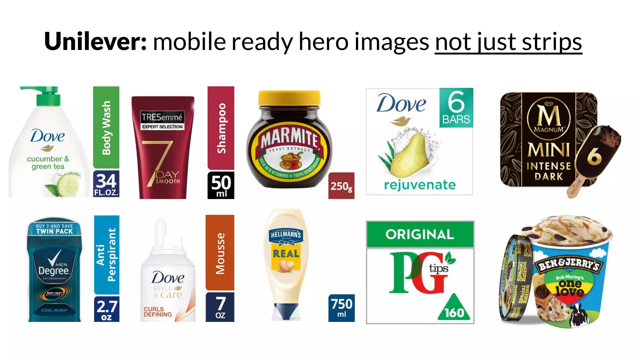 Unilever: mobile ready hero images not just strips
 