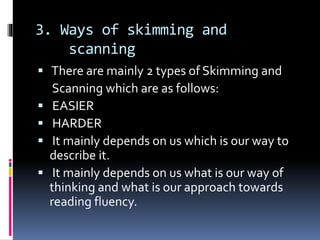 Skimming and scanning techniques gec bvn production sem 1 | PPTX