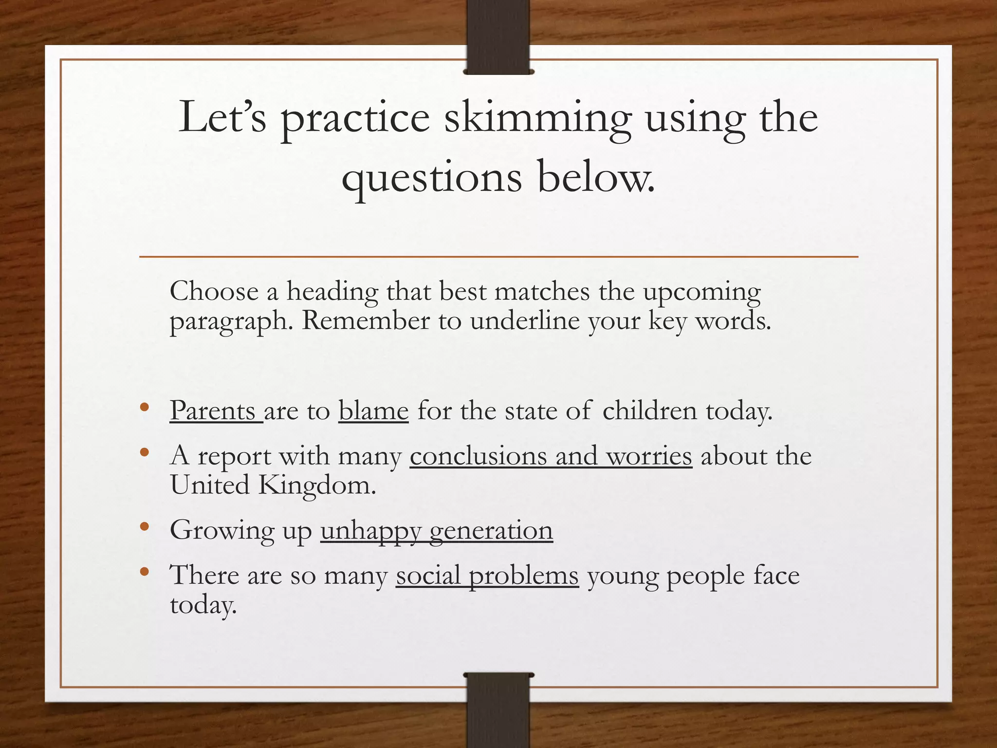 Skimming & Scanning | PPT