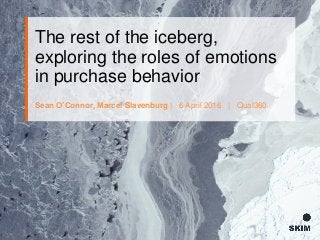 Sean O’Connor, Marcel Slavenburg | 6 April 2016 | Qual360
The rest of the iceberg,
exploring the roles of emotions
in purchase behavior
 