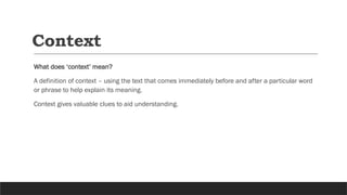 Explaining Context easy explanation to do scanning and skimming | PPTX