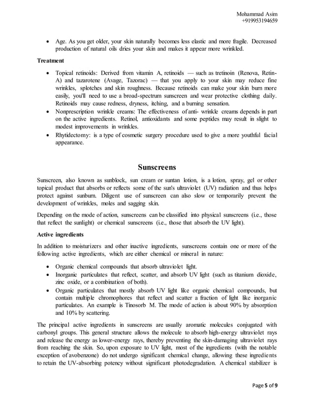 Cosmetics - Biological aspects and design of cosmeceutical products