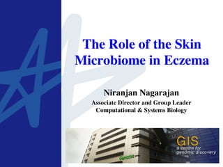 The Role of the Skin
Microbiome in Eczema	

Niranjan Nagarajan	

Associate Director and Group Leader
Computational & Systems Biology	

 