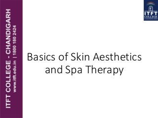 Basics of Skin Aesthetics
and Spa Therapy
 