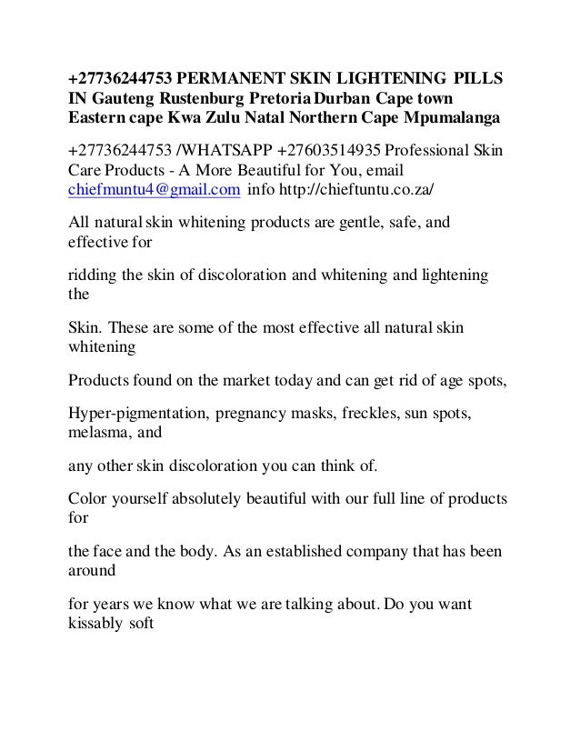 0027736244753 Permanent Skin Lightening- Skin Whitening Pills In 
