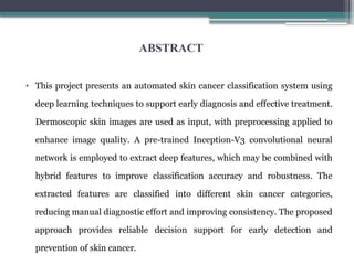 SKIN CANCER CLASSIFICATION USING DEEP LEARNING BOOPATHI.pptx
