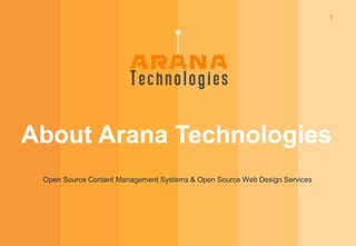 1
About Arana Technologies
Open Source Content Management Systems & Open Source Web Design Services
 