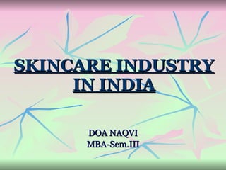 SKINCARE INDUSTRY IN INDIA DOA NAQVI MBA-Sem.III 