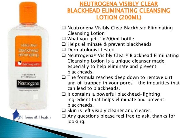 neutrogena blackhead eliminating cleansing lotion