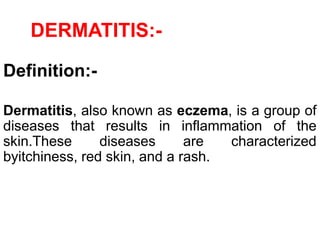 Skin disease ppt for nursing student | PPTX