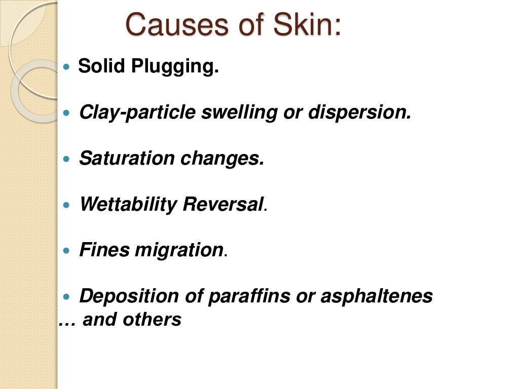Skin Factor and Formation Damage