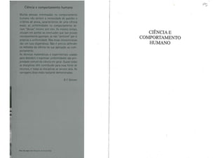 Skinner   ciência e comportamento humano