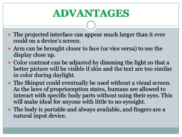 ADVANTAGES OF SKINPUT TECHNOLOGY PDF